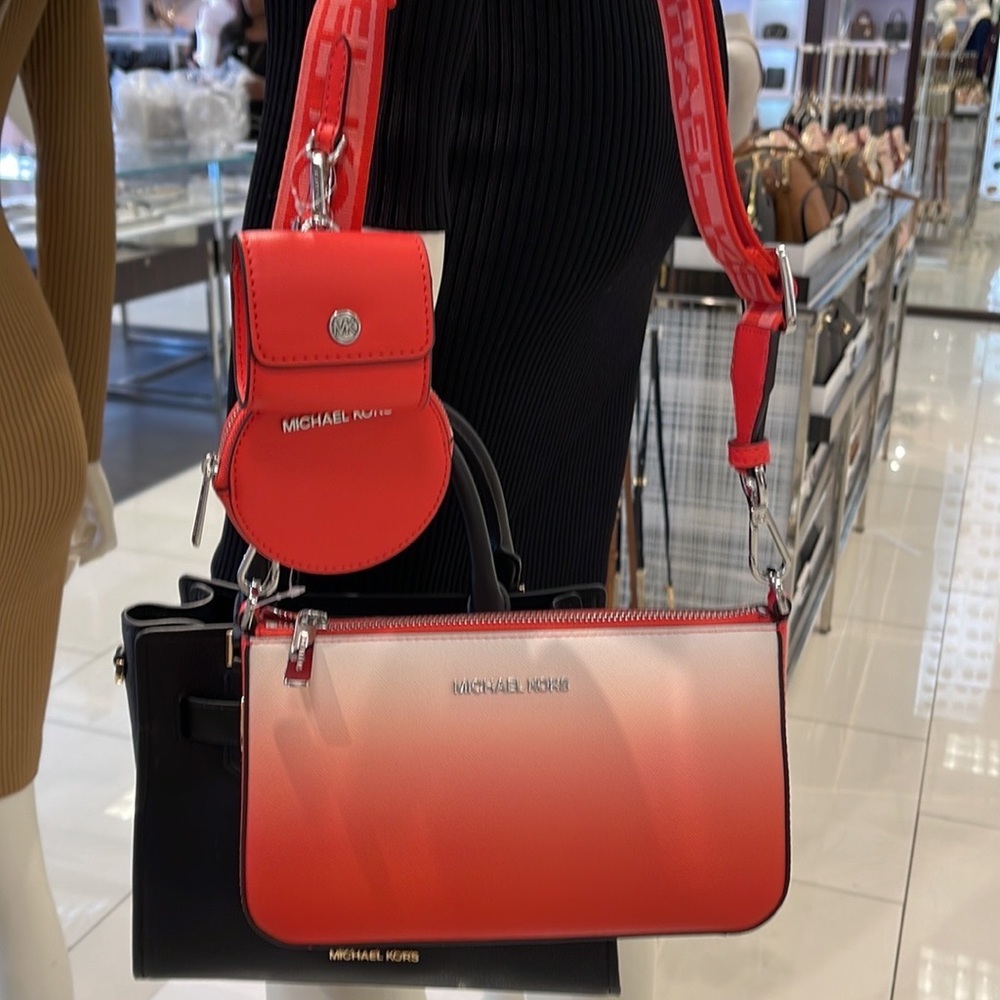 Michael Kors Jet Set Travel Tech Attached with Adjustable Coral Reef Crossbody - Picture 11 of 16